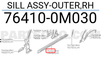Nissan 764100M030 SILL ASSY-OUTER,RH