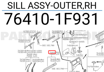 Nissan 764101F931 SILL ASSY-OUTER,RH