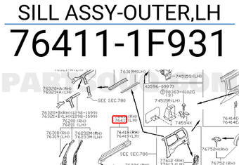 Nissan 764111F931 SILL ASSY-OUTER,LH