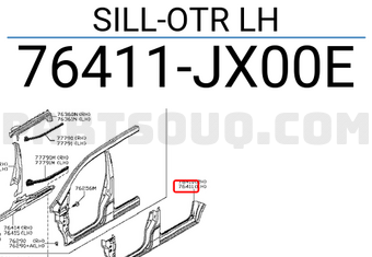Nissan 76411JX00E SILL-OTR LH