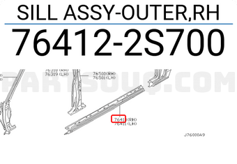 Nissan 764122S700 SILL ASSY-OUTER,RH