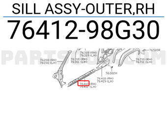 Nissan 7641298G30 SILL ASSY-OUTER,RH