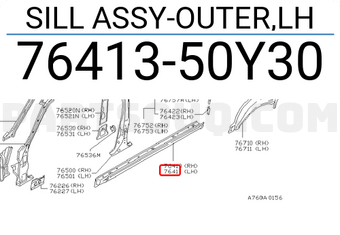 Nissan 7641350Y30 SILL ASSY-OUTER,LH
