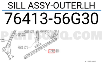Nissan 7641356G30 SILL ASSY-OUTER,LH