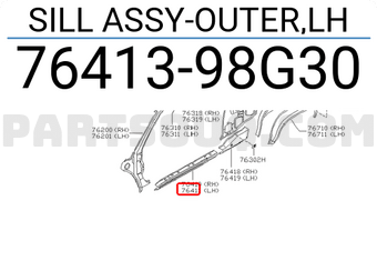 Nissan 7641398G30 SILL ASSY-OUTER,LH