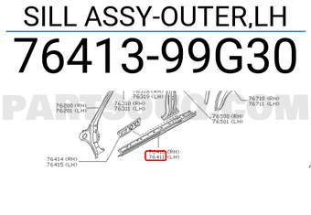 Nissan 7641399G30 SILL ASSY-OUTER,LH