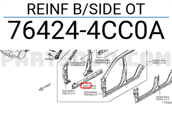 Nissan 764244CC0A REINF B/SIDE OT