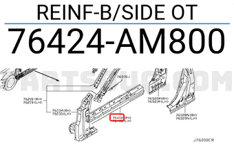Nissan 76424AM800 REINF-B/SIDE OT