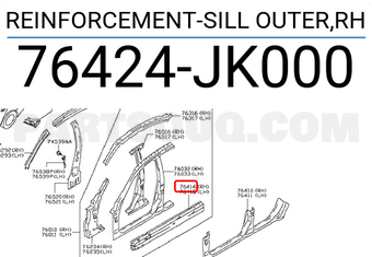 Nissan 76424JK000 REINFORCEMENT-SILL OUTER,RH