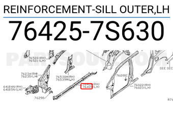 Nissan 764257S630 REINFORCEMENT-SILL OUTER,LH