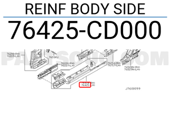 Nissan 76425CD000 REINF BODY SIDE