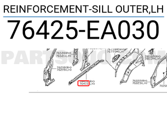 Nissan 76425EA030 REINFORCEMENT-SILL OUTER,LH