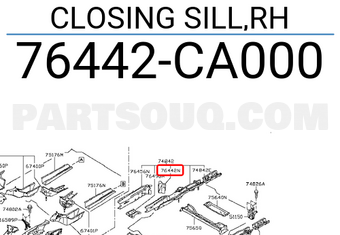 Nissan 76442CA000 CLOSING SILL,RH