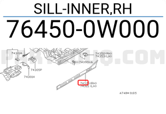 Nissan 764500W000 SILL-INNER,RH