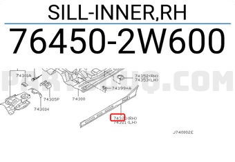 Nissan 764502W600 SILL-INNER,RH