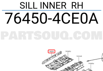 Nissan 764504CE0A SILL INNER RH