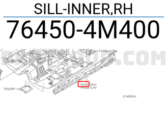 Nissan 764504M400 SILL-INNER,RH