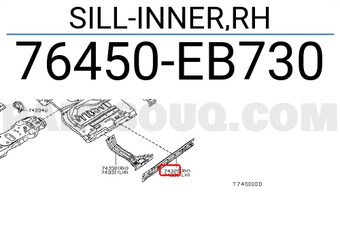 Nissan 76450EB730 SILL-INNER,RH