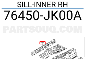 Nissan 76450JK00A SILL-INNER RH