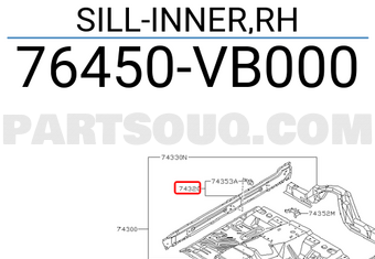 Nissan 76450VB000 SILL-INNER,RH