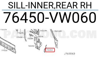 Nissan 76450VW060 SILL-INNER,REAR RH