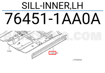 Nissan 764511AA0A SILL-INNER,LH