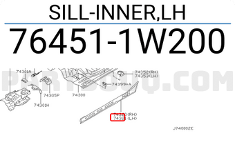 Nissan 764511W200 SILL-INNER,LH
