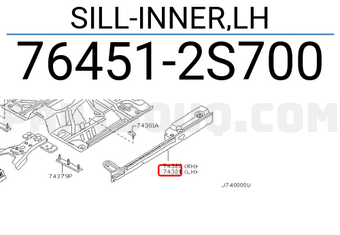 Nissan 764512S700 SILL-INNER,LH