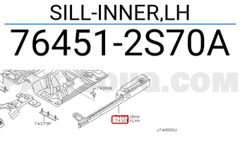 Nissan 764512S70A SILL-INNER,LH