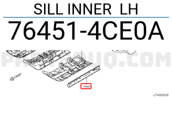 Nissan 764514CE0A SILL INNER LH