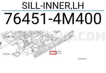 Nissan 764514M400 SILL-INNER,LH