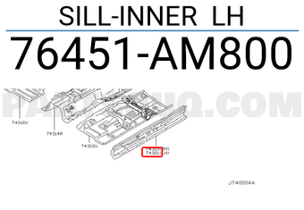 Nissan 76451AM800 SILL-INNER LH