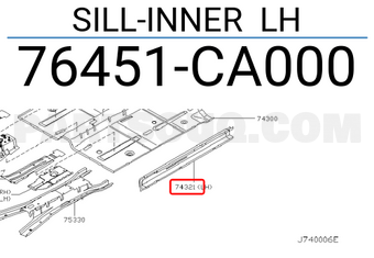 Nissan 76451CA000 SILL-INNER LH