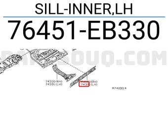 Nissan 76451EB330 SILL-INNER,LH