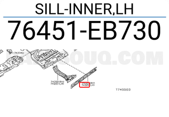Nissan 76451EB730 SILL-INNER,LH