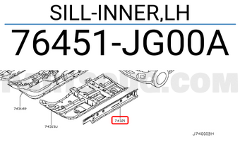 Nissan 76451JG00A SILL-INNER,LH