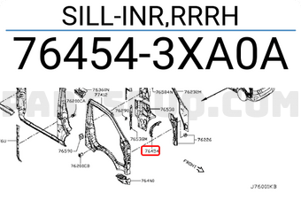Nissan 764543XA0A SILL-INR,RRRH