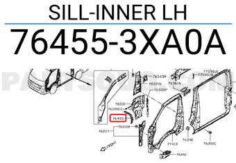 Nissan 764553XA0A SILL-INNER LH
