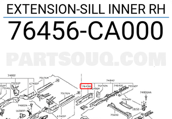 Nissan 76456CA000 EXTENSION-SILL INNER RH