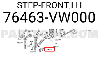 Nissan 76463VW000 STEP-FRONT,LH