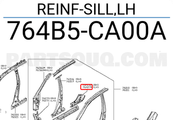 Nissan 764B5CA00A REINF-SILL,LH