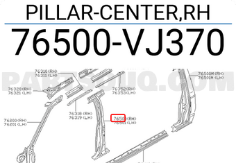 Nissan 76500VJ370 PILLAR-CENTER,RH