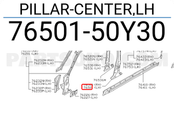 Nissan 7650150Y30 PILLAR-CENTER,LH