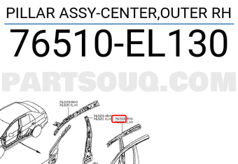 Nissan 76510EL130 PILLAR ASSY-CENTER,OUTER RH
