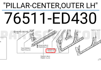 Nissan 76511ED430 PILLAR-CENTER,OUTER LH