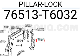 Nissan 76513T6032 PILLAR-LOCK