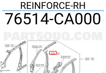 Nissan 76514CA000 REINFORCE-RH