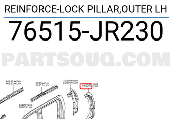 Nissan 76515JR230 REINFORCE-LOCK PILLAR,OUTER LH
