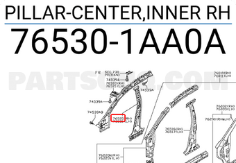 Nissan 765301AA0A PILLAR-CENTER,INNER RH