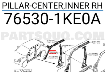Nissan 765301KE0A PILLAR-CENTER,INNER RH